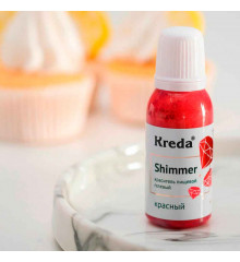 Краситель-шиммер пищевой гелевый "Kreda" красный (20г)