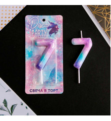 Свеча в торт цифра "7", 5,5 х 8 см