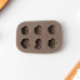 Силиконовый молд «Розочки», 6,5×4,5×0,9 см, цвет серый