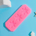 Силиконовый молд «3 снежинки», 13×5×0,5 см, цвет розовый
